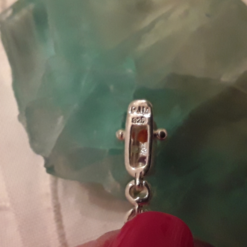 VTG 925 STERLING MULTI-GEMSTONE TENNIS BRACELET 7" - Picture 6 of 16